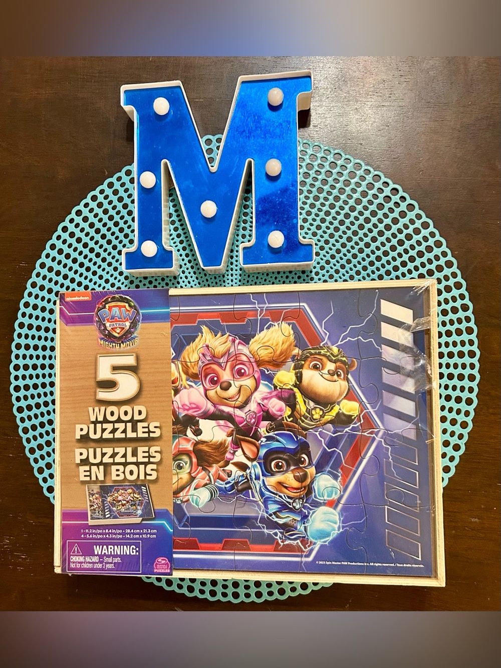 PAW Patrol: 5 Wood Jigsaw Puzzle Bundle in Storage Box - Brand New